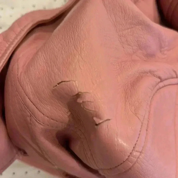 NWT Blank NYC Pink Faux Leather Moto Biker Jacket Zip Up Collared Mauve Sz L - Picture 14 of 16